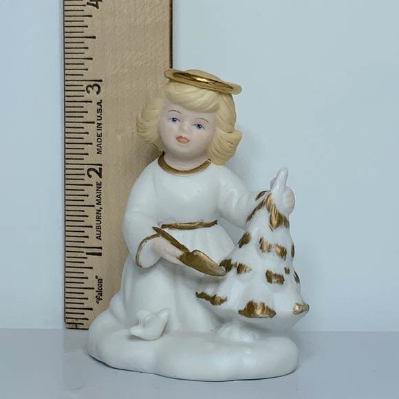 Vintage Angel Golden Halos Nurturing Natalie Porcelain Figure Bronson 1996 - Picture 7 of 14